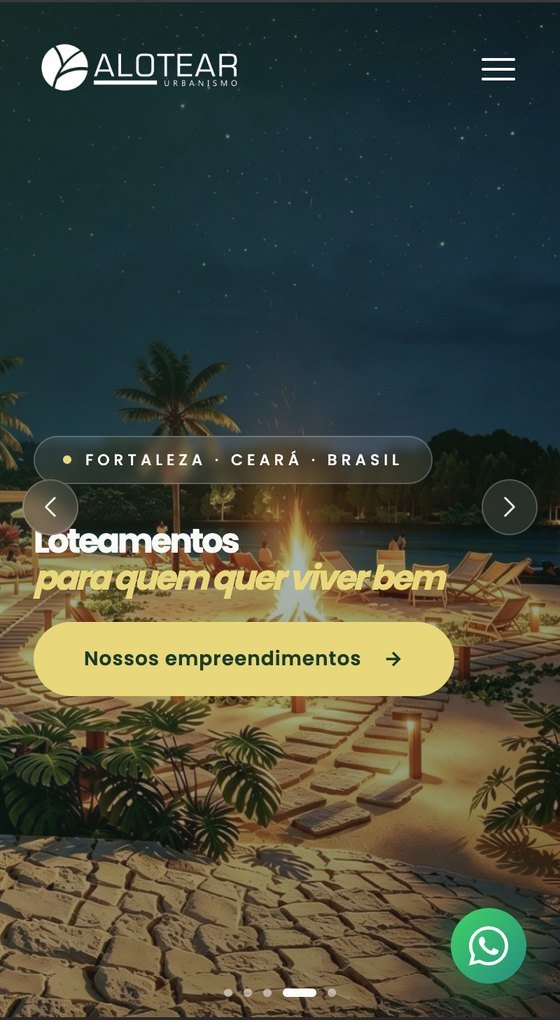 Site mobile da Alotear Urbanismo